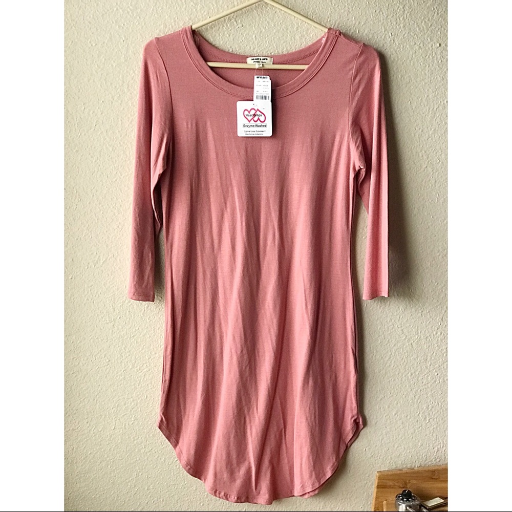 Heart & Hips 3/4 Sleeve Bodycon Mini Dress